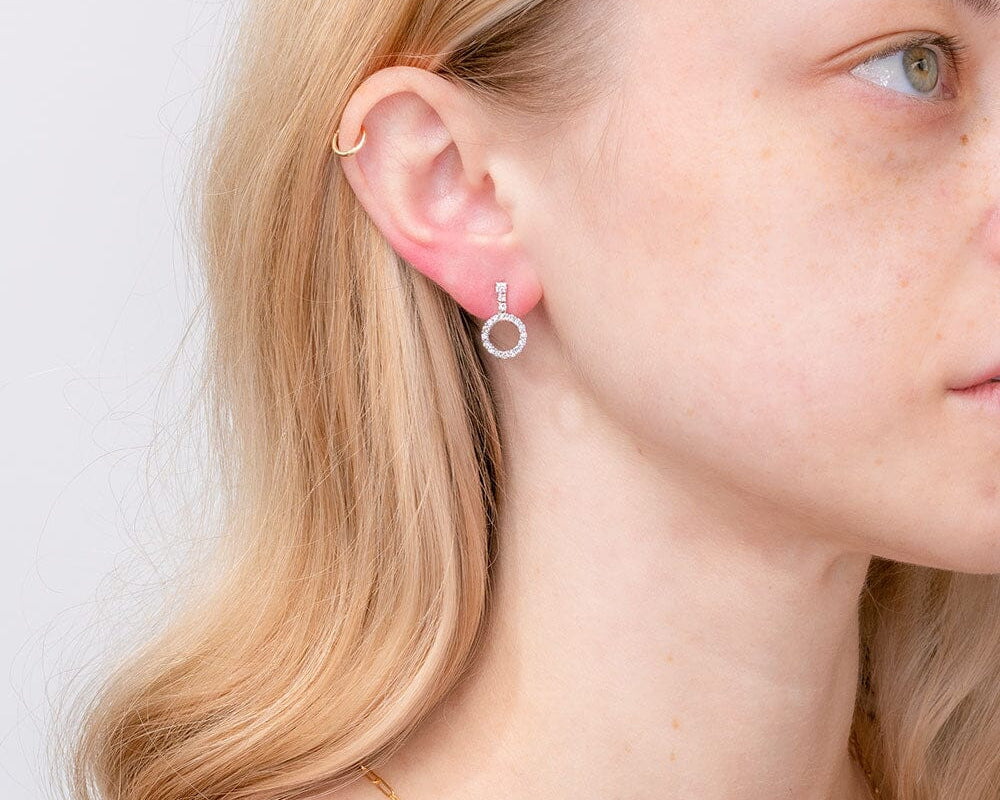 0.75cttw Diamond Circle Earrings Earrings Princess Bride Diamonds 