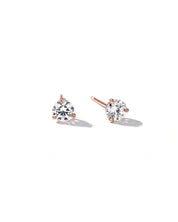 0.77ct Round Diamond Martini Studs | Push-Backs | 14K Rose Gold - PBD Earrings