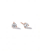 0.77ct Round Diamond Martini Studs | Push-Backs | 14K Rose Gold