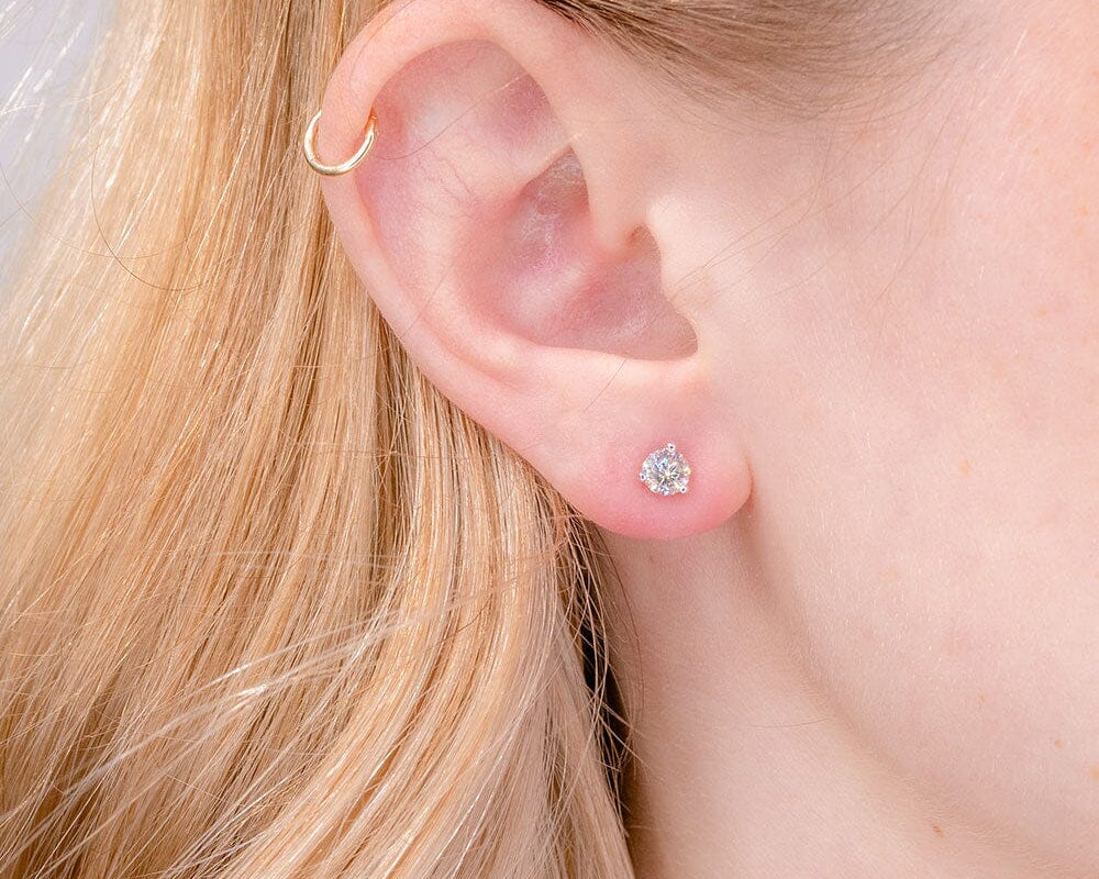 0.80cttw H-SI2 Natural Diamond Studs Earrings Princess Bride Diamonds 