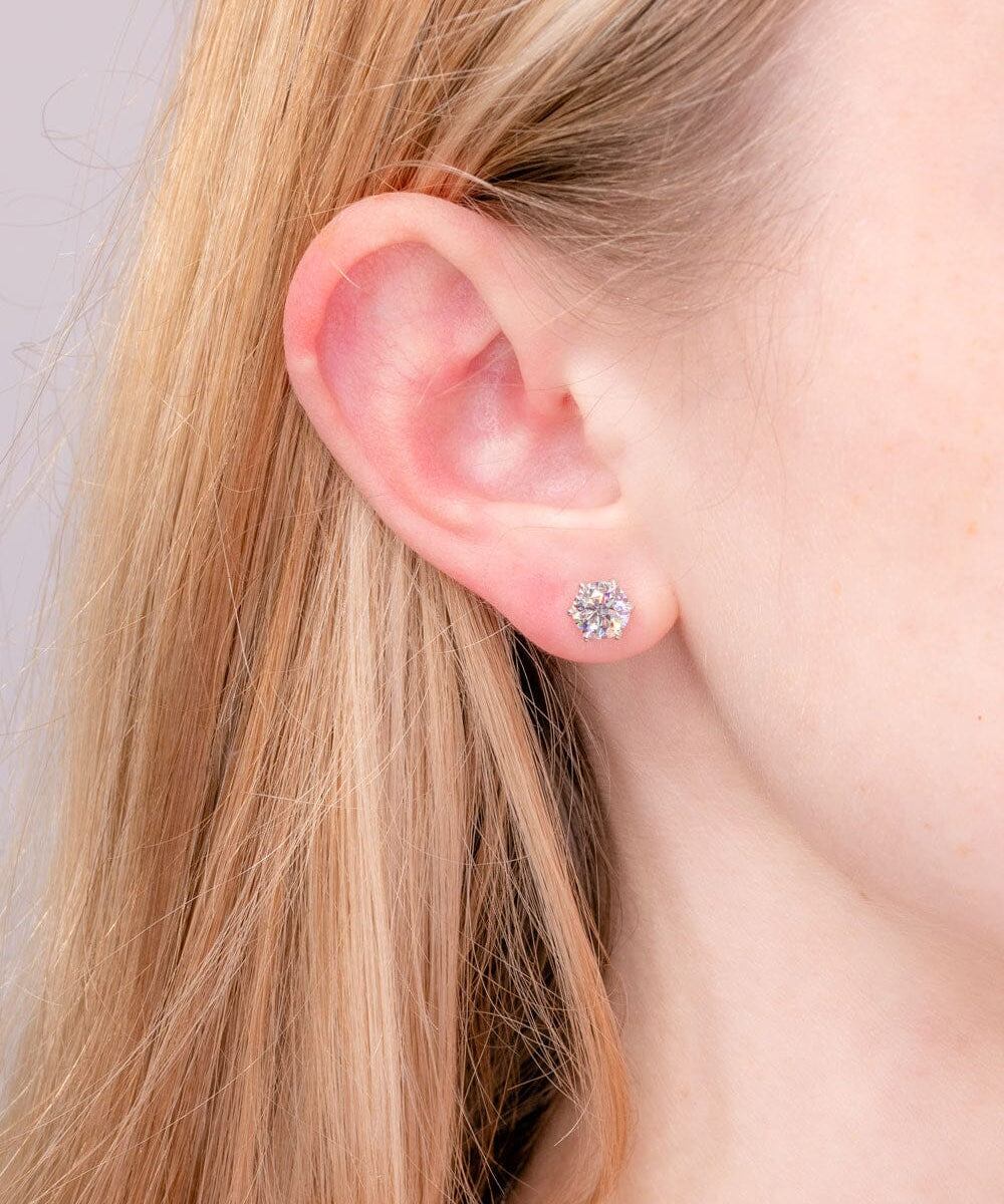 0.85ct D-VS1 Round Lab Diamond Caraline Studs Earrings Princess Bride Diamonds 