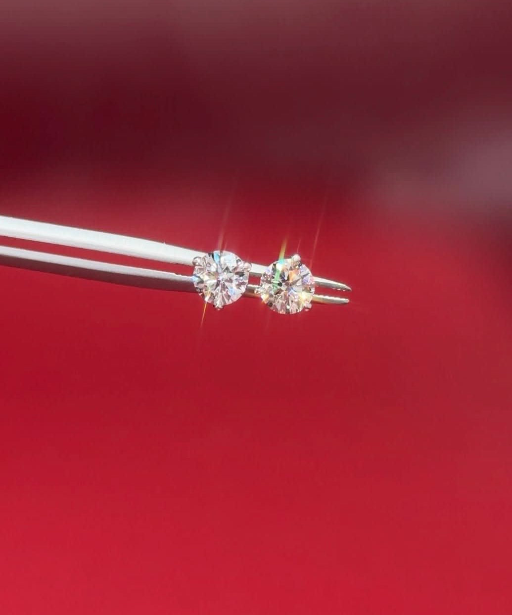 0.86ct Core Round Lab Diamond Martini Studs - PBD Earrings