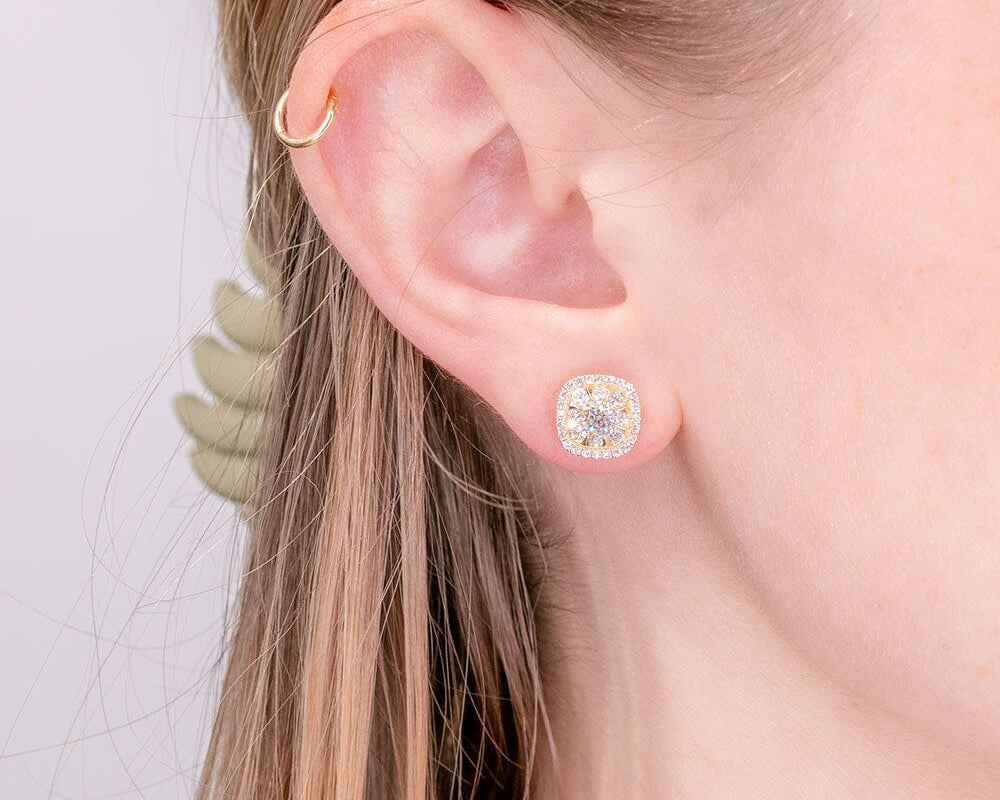 0.98ct Diamond Cushion Earrings Earrings Princess Bride Diamonds 