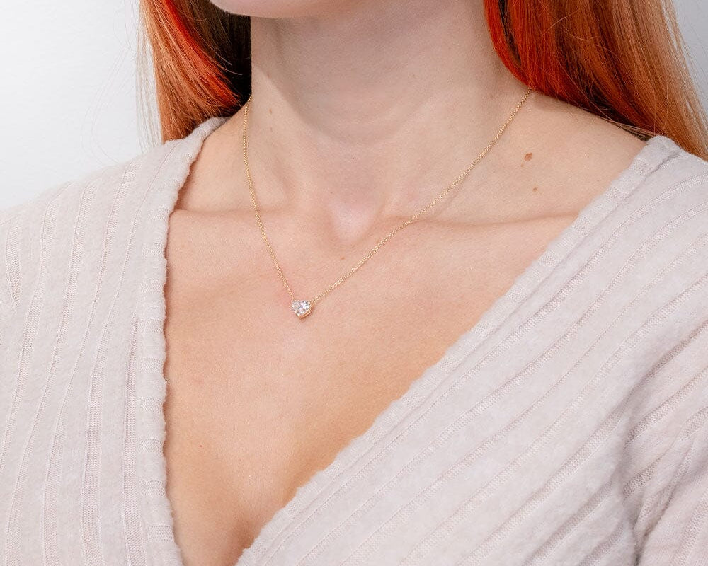 0.99ct D-VVS2 Heart Lab Diamond Pendant Necklaces Princess Bride Diamonds 