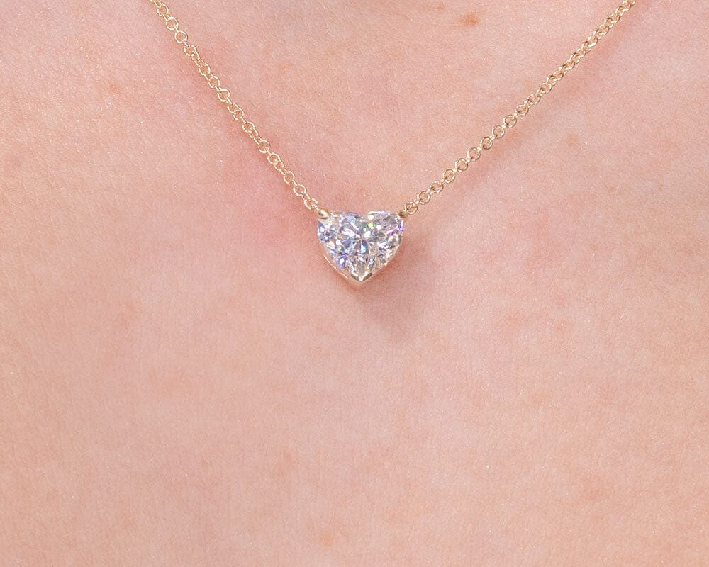 0.99ct D-VVS2 Heart Lab Diamond Pendant Necklaces Princess Bride Diamonds 