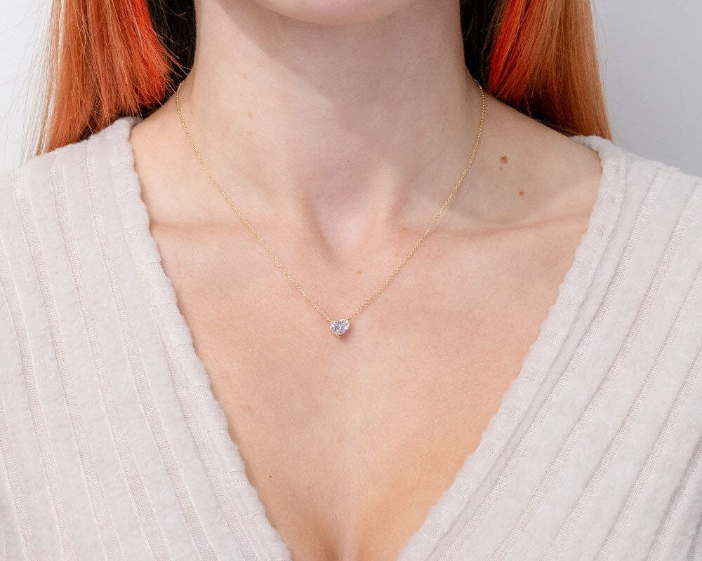 0.99ct D-VVS2 Heart Lab Diamond Pendant Necklaces Princess Bride Diamonds 