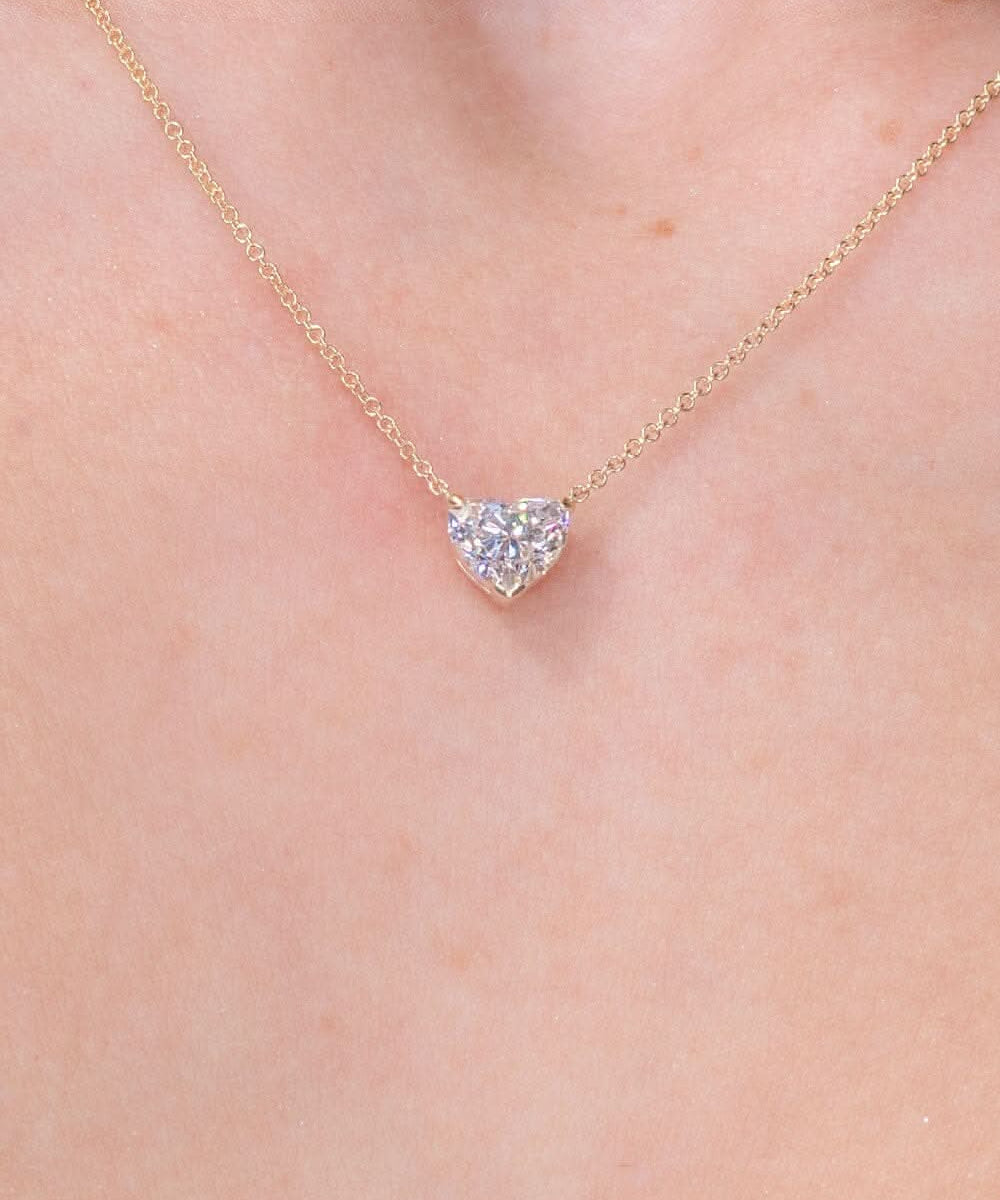 0.99ct D - VVS2 Heart Lab Diamond Pendant - PBD Necklaces