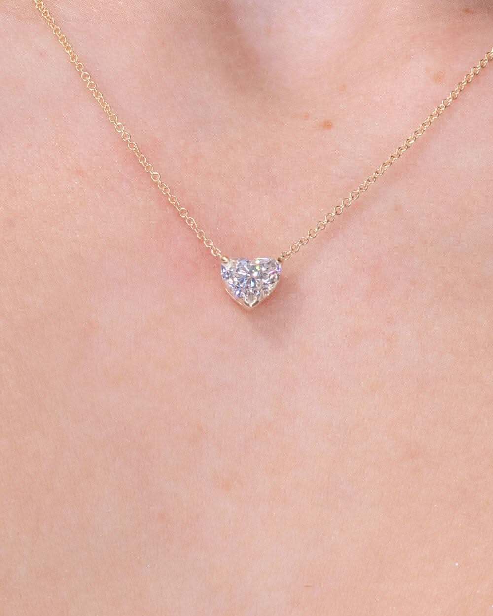 0.99ct D - VVS2 Heart Lab Diamond Pendant - PBD Necklaces