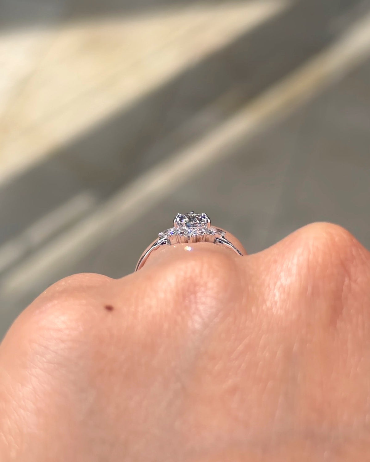 1.00ct D VVS2 pear lab grown diamond Laufey engagement ring in 14K white gold