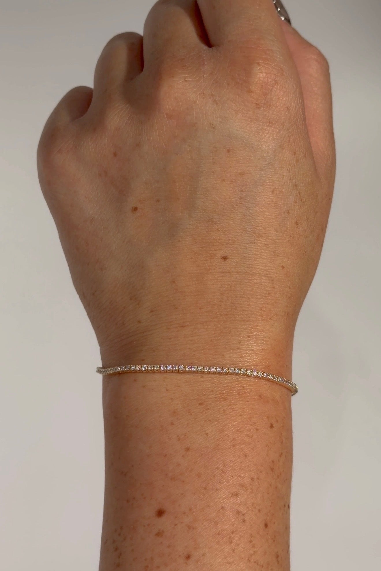 1.00ct lab-grown diamond tennis bracelet in 14k yellow gold, 7 inch length