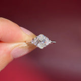 1.01ct D-VS1 Oval Lab Diamond Lindsey. The Lindsey features a classic high polish band with a trio of diamond side stones to perfectly accent your selected center stone.