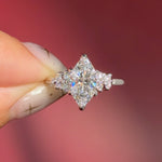 marquise lab diamond white gold engagement ring side stone nature inspired