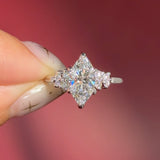 marquise lab diamond white gold engagement ring side stone nature inspired