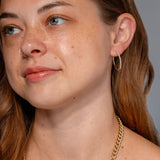 Fine 25mm Pavé Hoops Yellow Gold