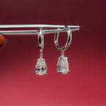 1.94ct D-VS1 Lab Diamond Pear Drop Hoops White Gold high polish with seamless snap closure at princess bride diamonds in huntington beach california 
