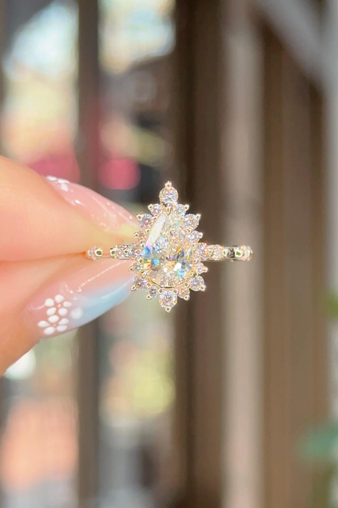 1.00ct D-VS1 Pear Lab Diamond Kaia Engagement Rings Princess Bride Diamonds 