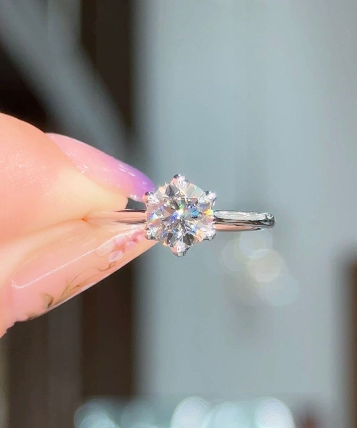 1.00ct D-VS1 Round Lab Diamond Victoria Engagement Rings Princess Bride Diamonds 