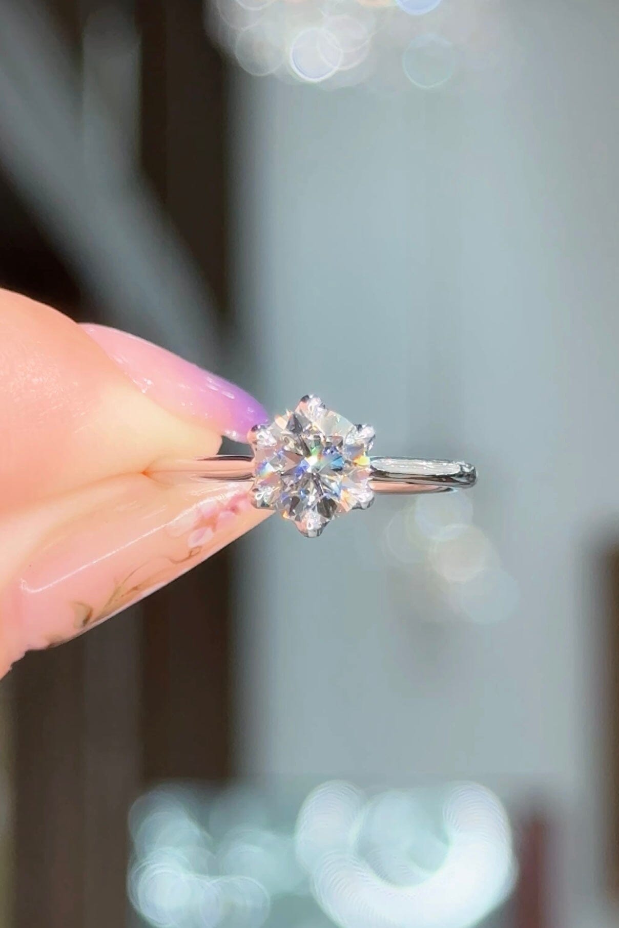 1.00ct D-VS1 Round Lab Diamond Victoria Engagement Rings Princess Bride Diamonds 