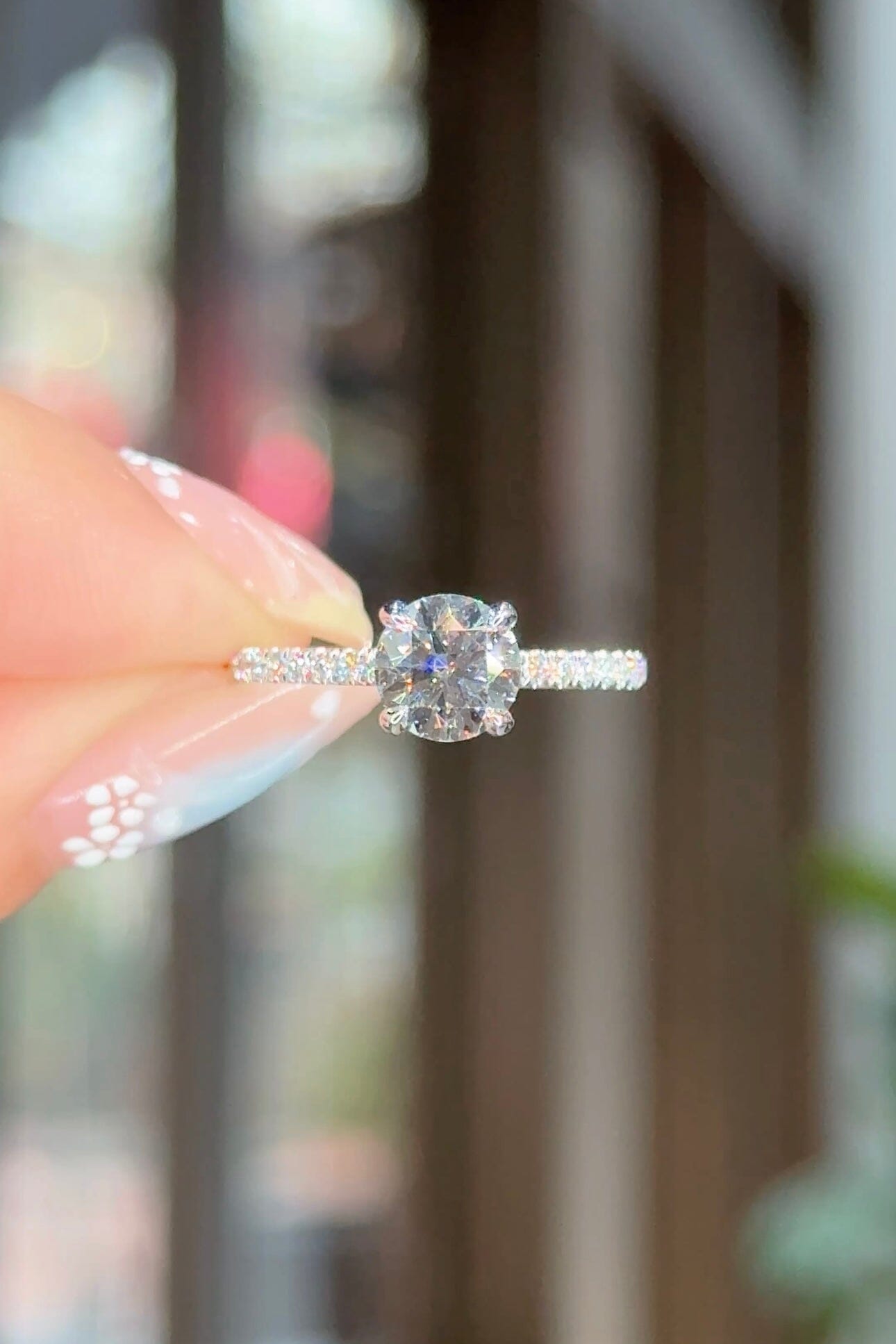 1.00ct D-VVS1 Round Lab Diamond Stephanie Engagement Rings Princess Bride Diamonds 