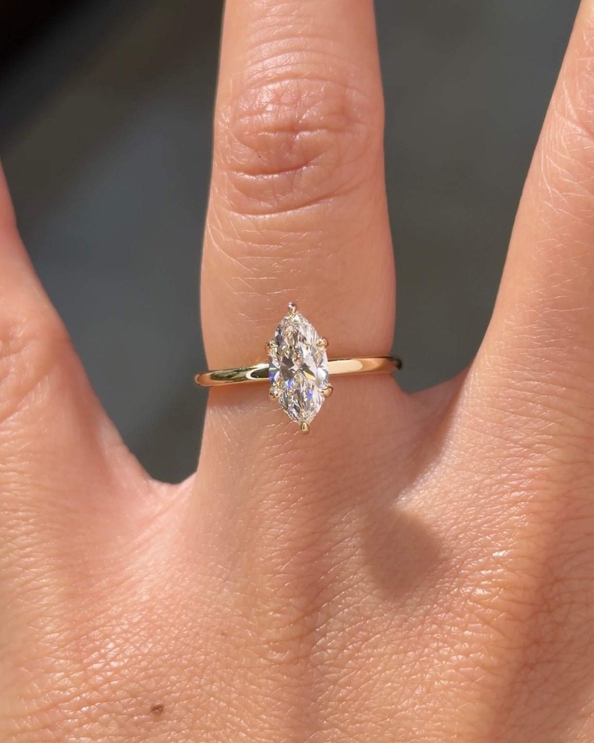 1.00ct E-VVS2 Marquise Lab Diamond Leah - PBD Engagement Rings