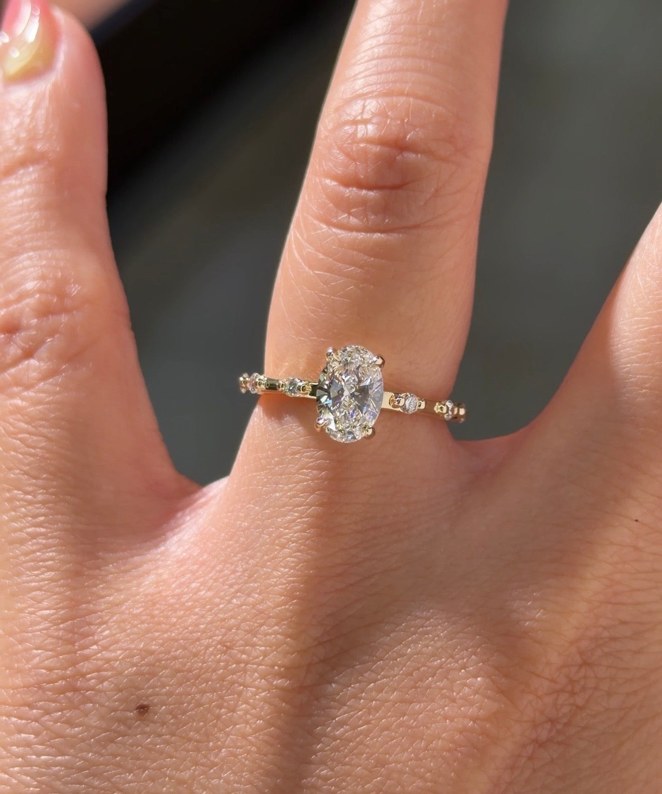 1.00ct E-VVS2 Oval Lab Diamond Daisy - PBD Engagement Rings