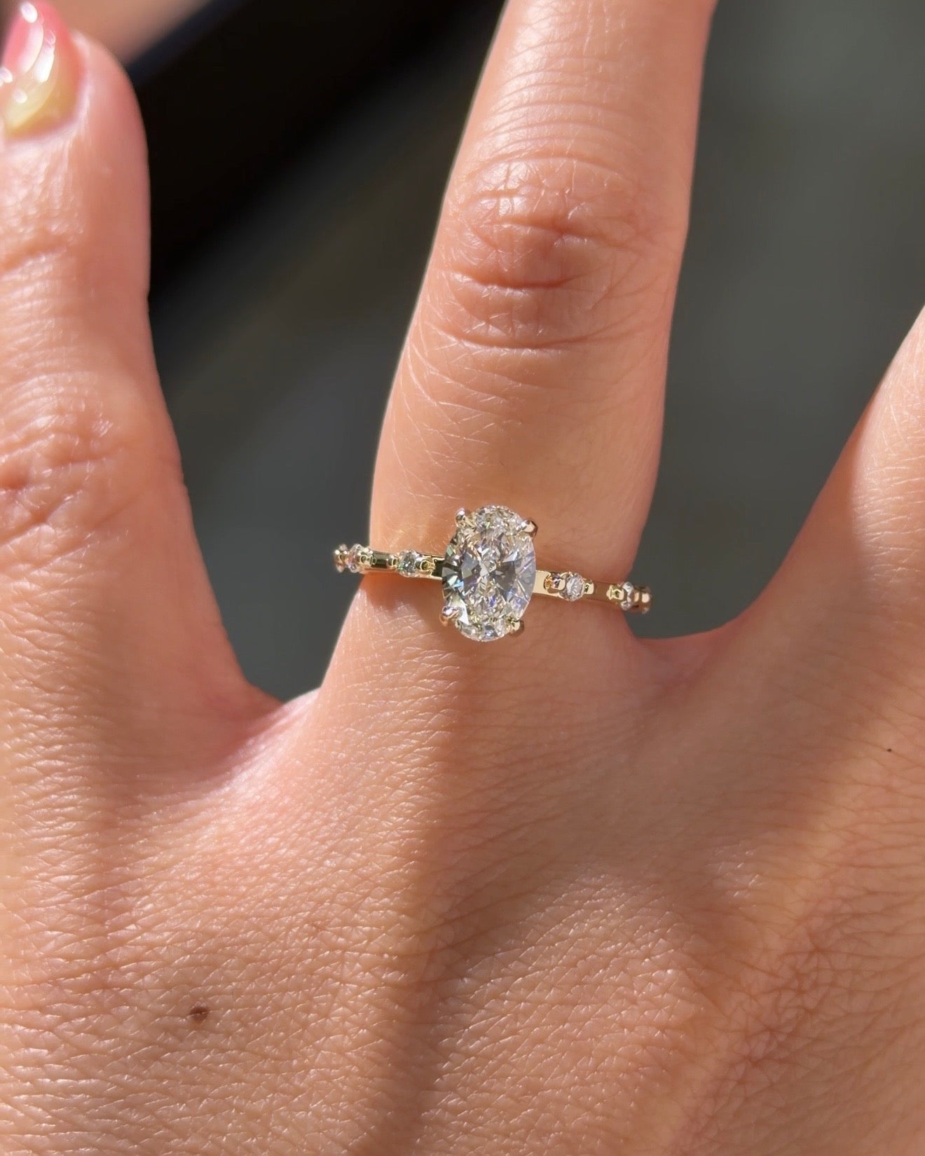 1.00ct E-VVS2 Oval Lab Diamond Daisy - PBD Engagement Rings