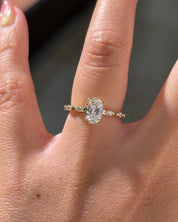 1.00ct E-VVS2 Oval Lab Diamond Daisy - PBD Engagement Rings