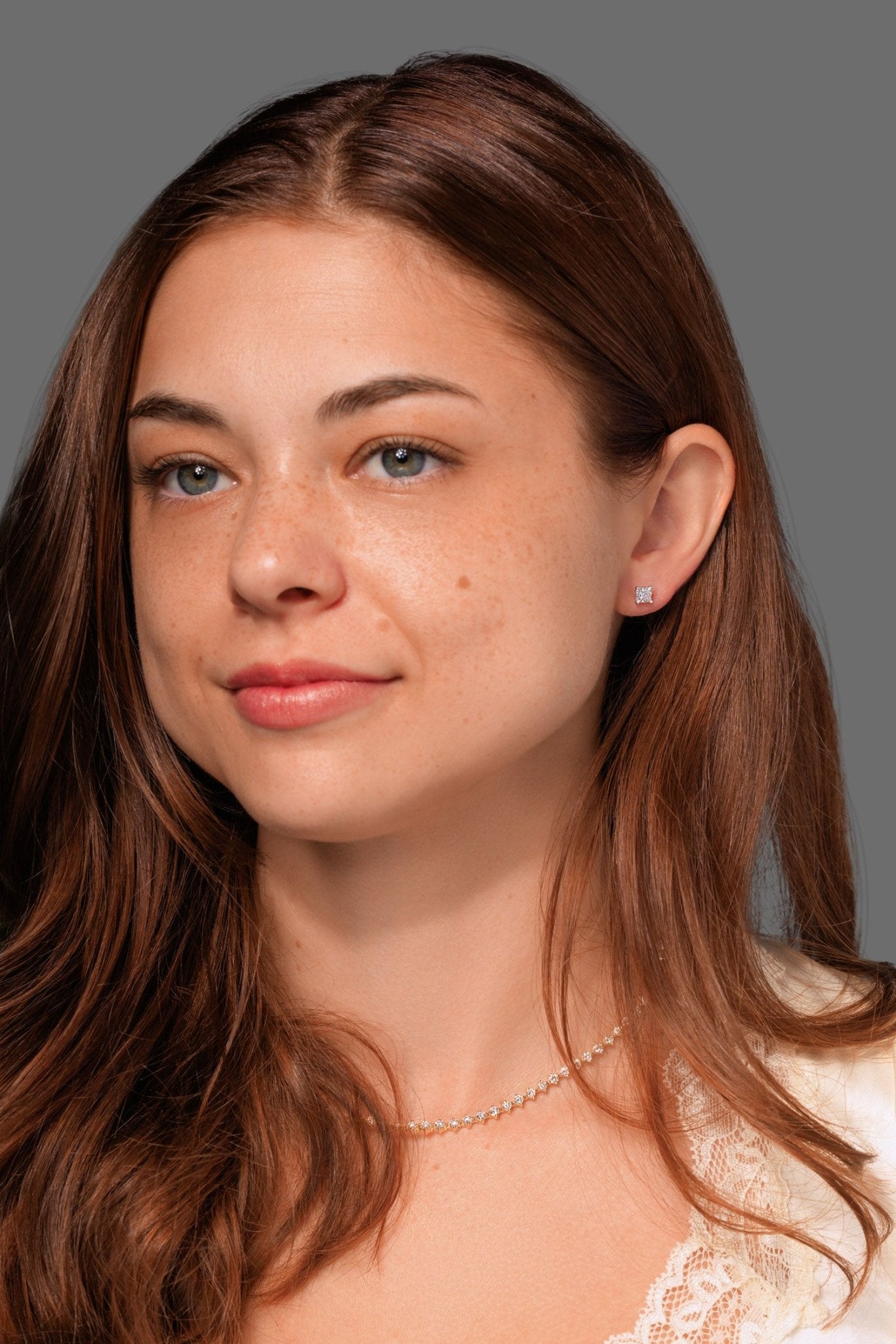 1.00ct F - SI1 Core Princess Cut Natural Diamond Studs - PBD Earrings