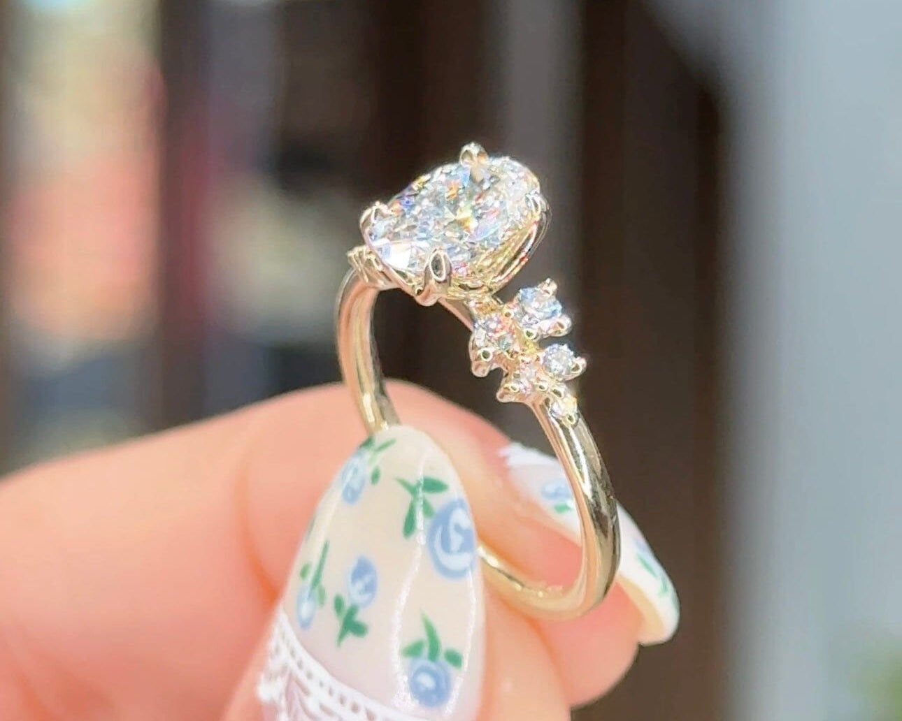 1.01ct D-VS1 Oval Lab Diamond Nova Engagement Rings Princess Bride Diamonds 
