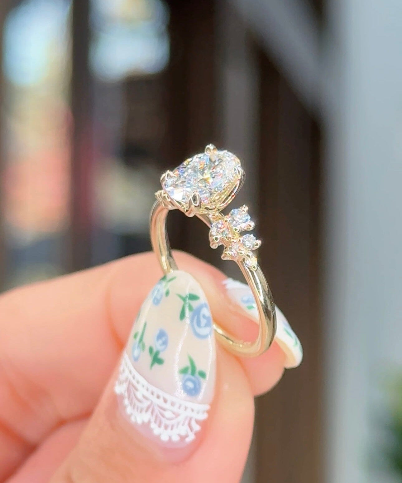1.01ct D-VS1 Oval Lab Diamond Nova Engagement Rings Princess Bride Diamonds 