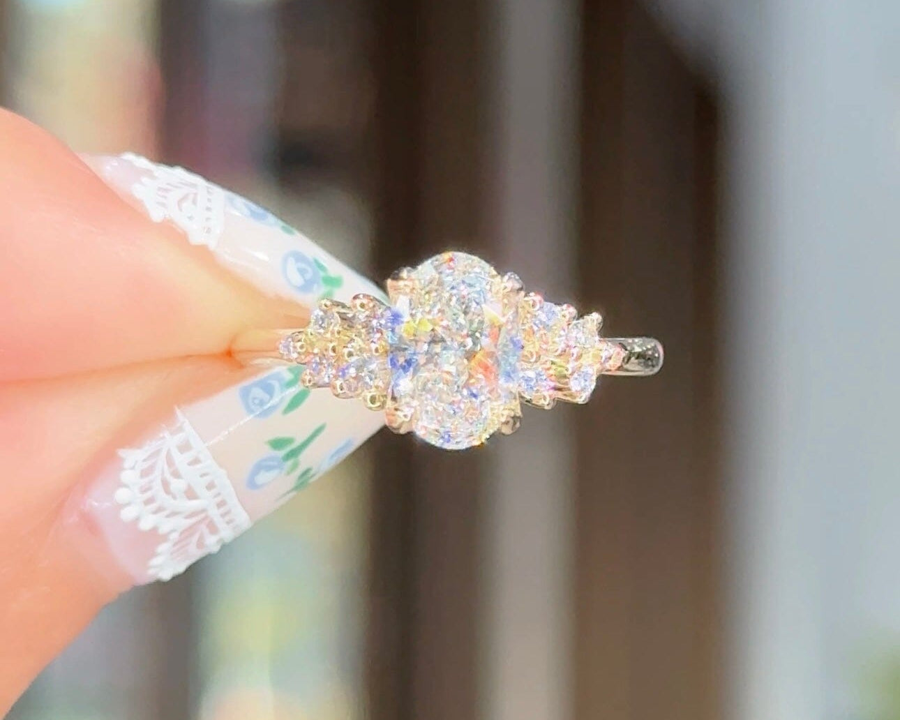 1.01ct D-VS1 Oval Lab Diamond Nova Engagement Rings Princess Bride Diamonds 