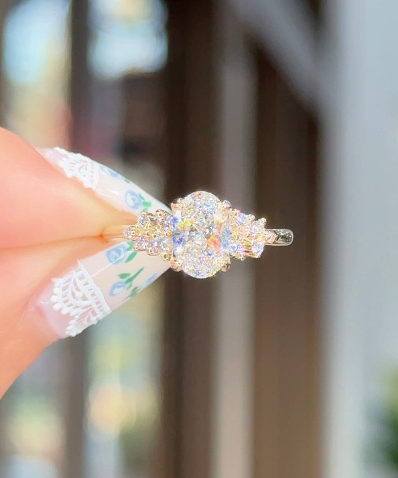 1.01ct D-VS1 Oval Lab Diamond Nova Engagement Rings Princess Bride Diamonds 