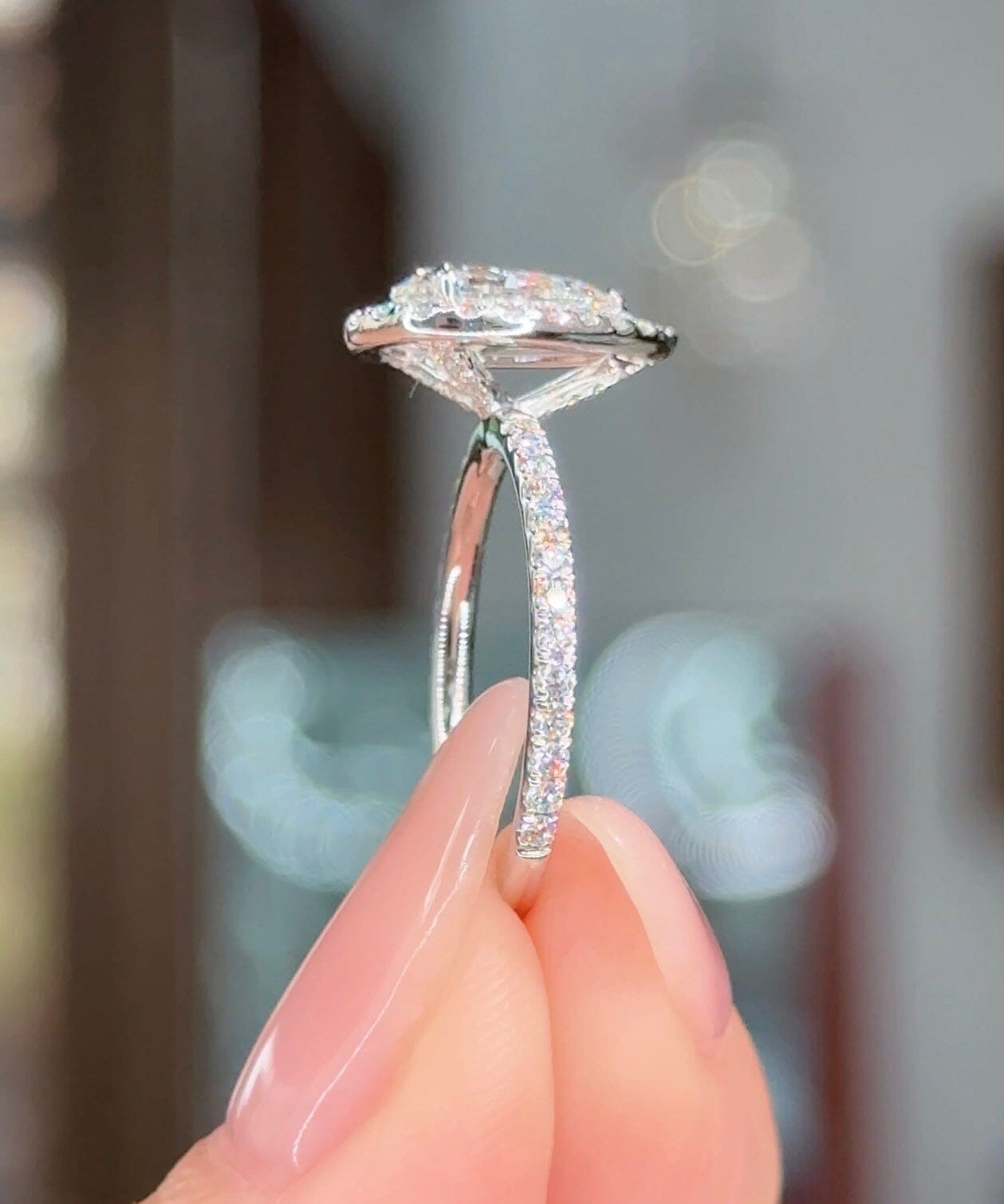 1.01ct D-VS1 Pear Lab Diamond Angela Engagement Rings Princess Bride Diamonds 