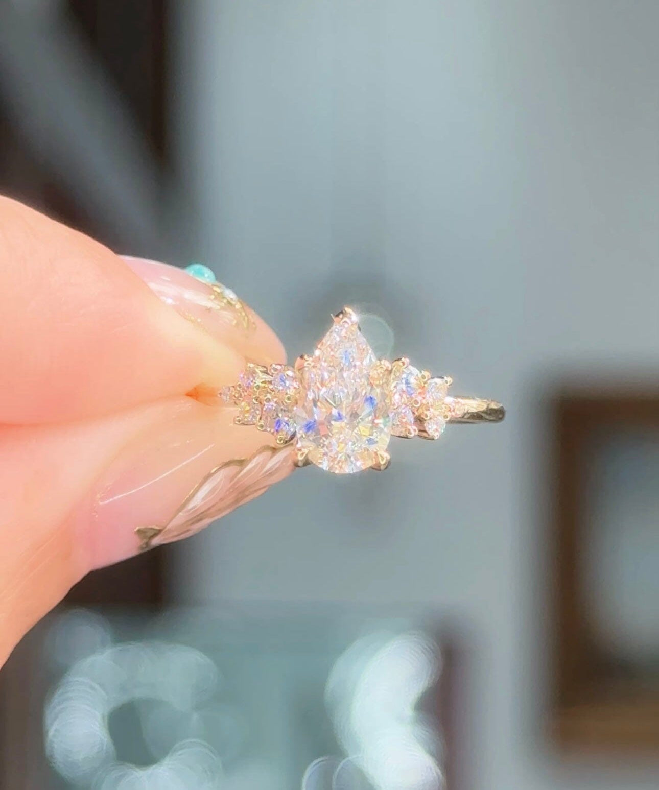 1.01ct E-VS1 Pear Lab Diamond Nova Engagement Rings Princess Bride Diamonds 