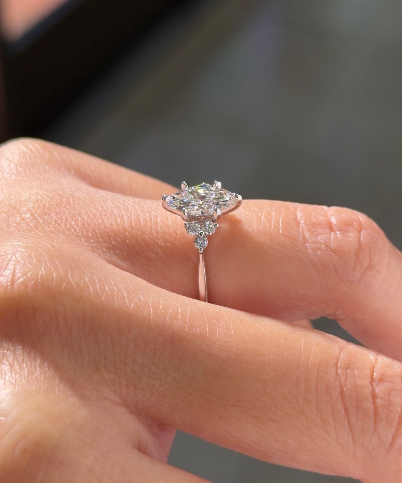 1.01ct E-VVS2 Marquise Lab Diamond Lindsey - PBD Engagement Rings