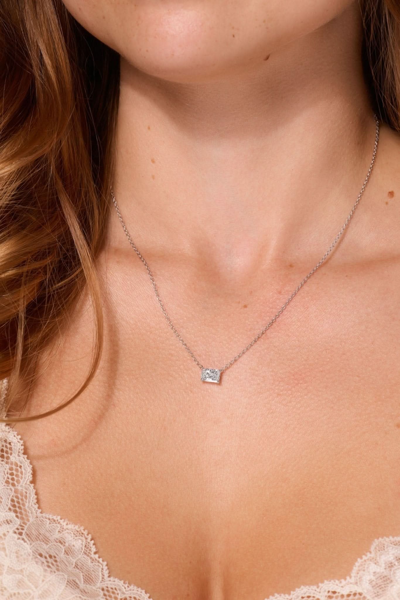 1.02ct D - VS1 Brandi Radiant Necklace - PBD Necklaces