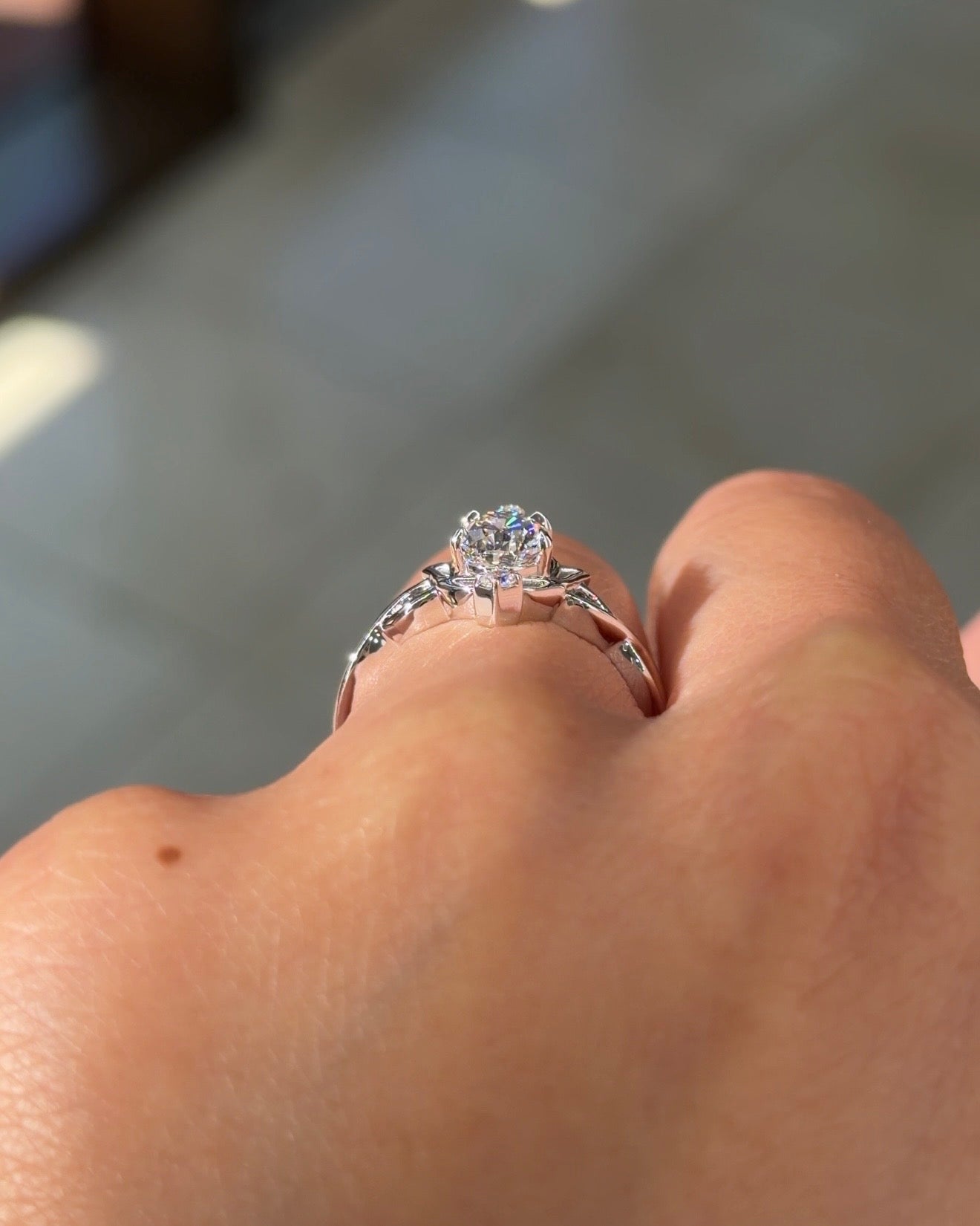 1.02ct D - VS1 Pear Lab Diamond Lotus - PBD Engagement Rings