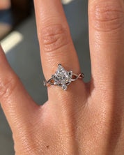 1.02ct D - VS1 Pear Lab Diamond Lotus - PBD Engagement Rings
