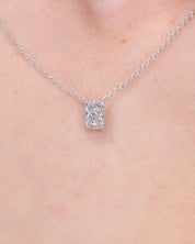 1.02ct D-VS1 Radiant Lab Diamond Pendant White Gold Necklaces Princess Bride Diamonds 