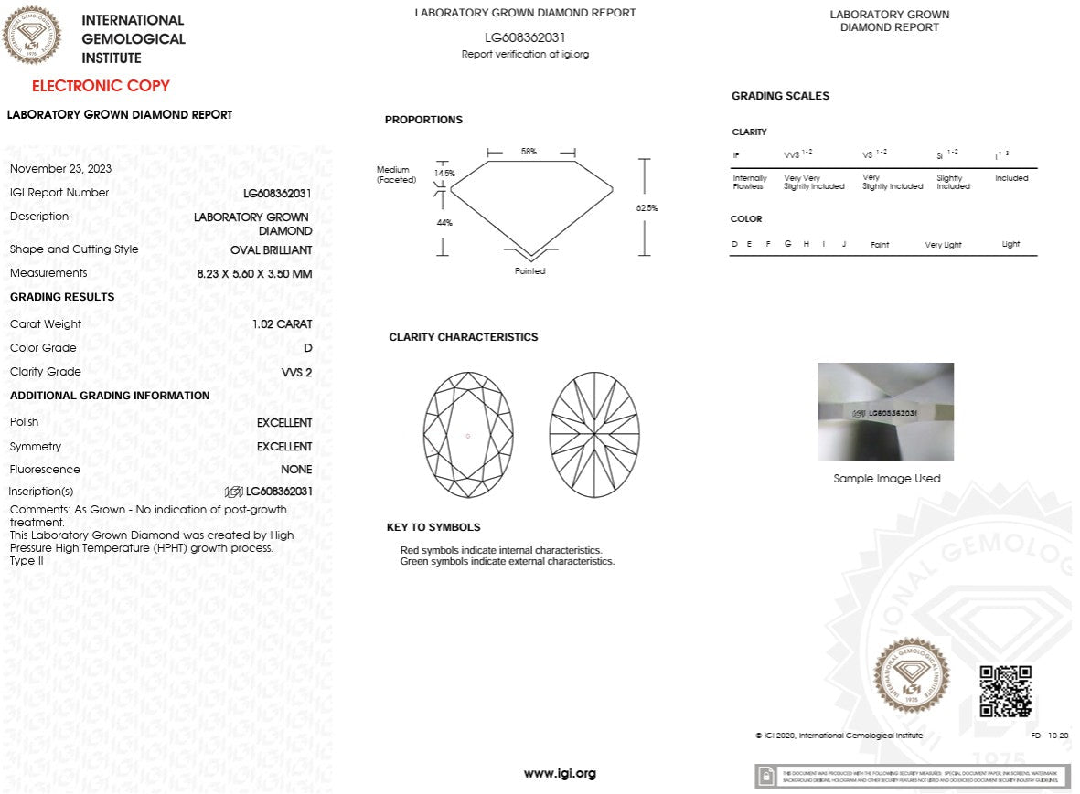 1.02ct D - VVS2 Oval Lab Diamond Rei - PBD Engagement Rings