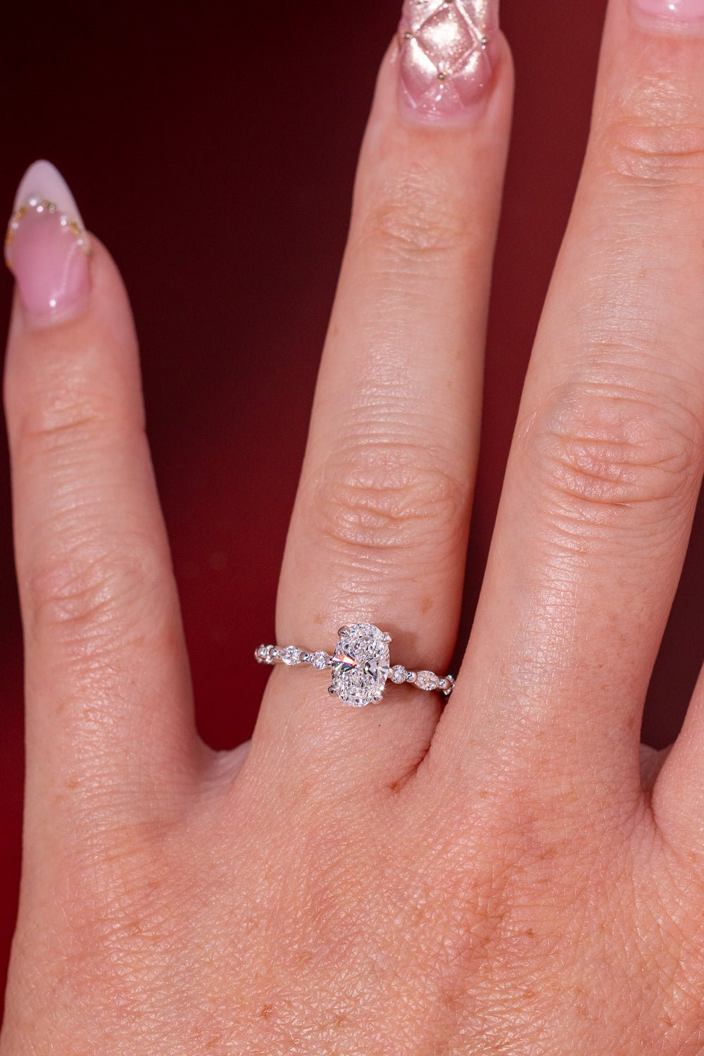 1.02ct D - VVS2 Oval Lab Diamond Rei - PBD Engagement Rings