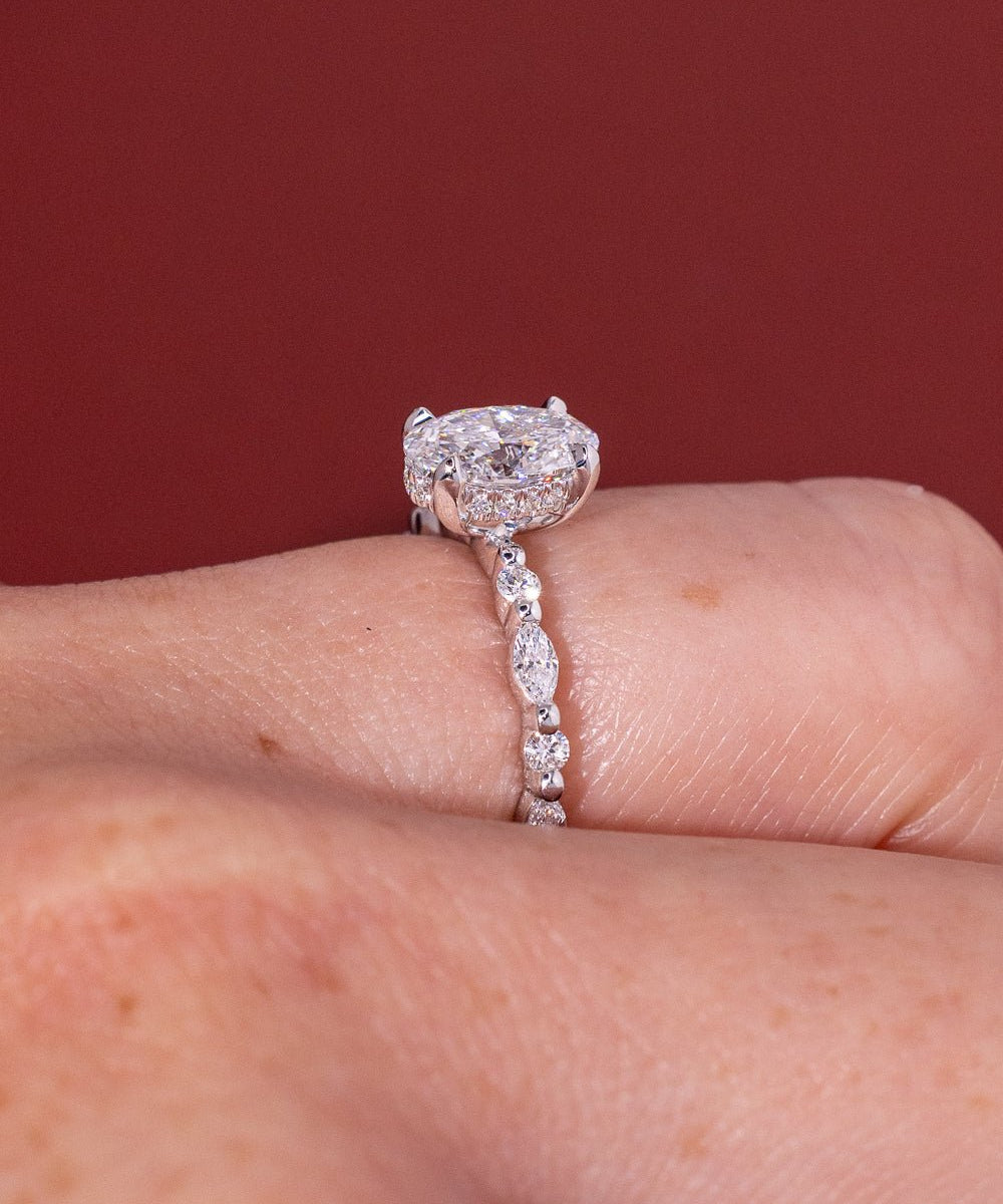 1.02ct D - VVS2 Oval Lab Diamond Rei - PBD Engagement Rings
