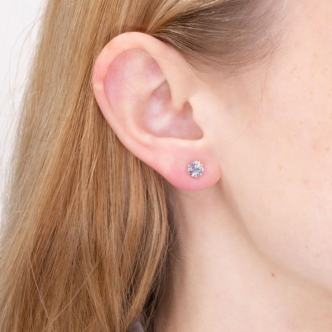 1.02ct D-VVS2 Round Lab Diamond Studs Earrings Princess Bride Diamonds 