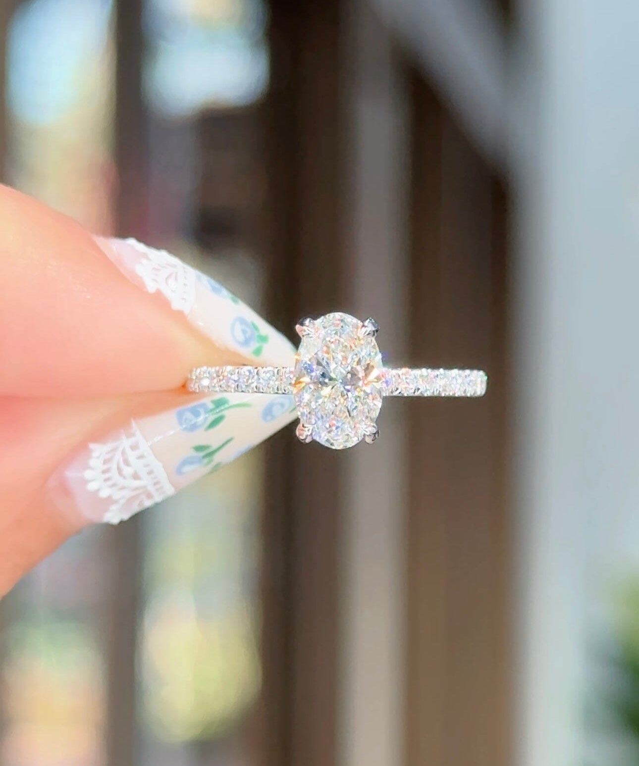 1.02ct E-VS1 Oval Lab Diamond Shelby Engagement Rings Princess Bride Diamonds 