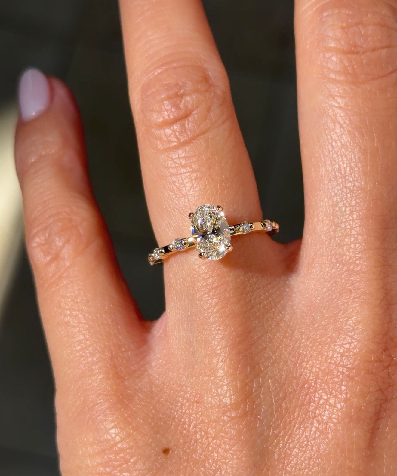 1.03ct E - VS1 Oval Lab Diamond Daisy - PBD Engagement Rings