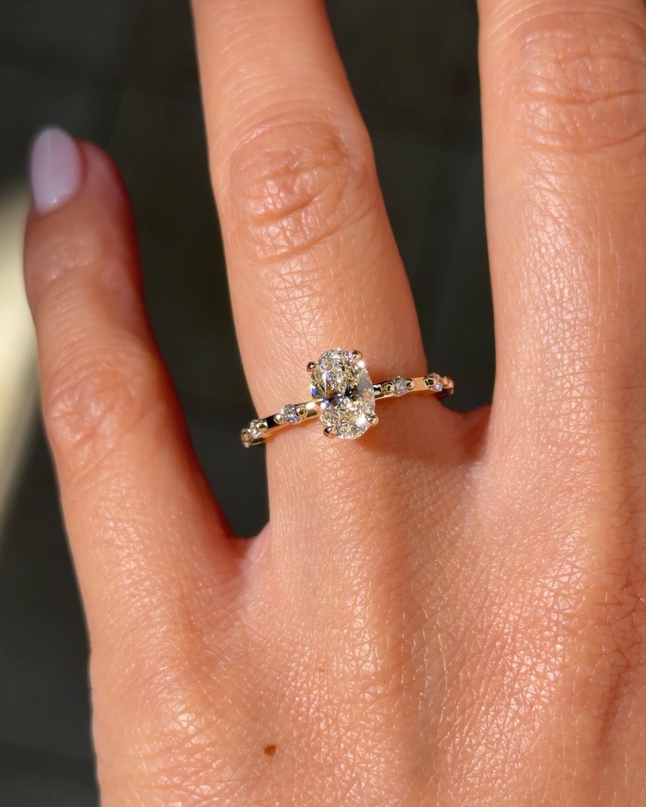 1.03ct E - VS1 Oval Lab Diamond Daisy - PBD Engagement Rings