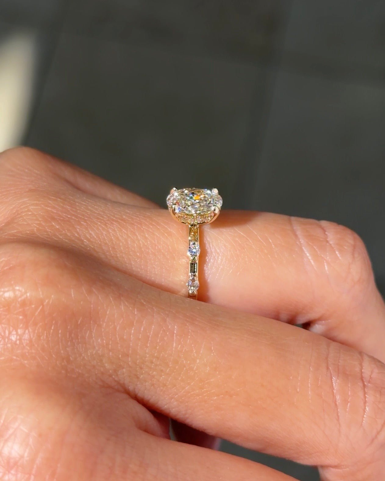 1.03ct E - VS1 Oval Lab Diamond Daisy - PBD Engagement Rings