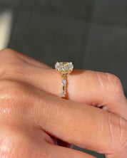 1.03ct E - VS1 Oval Lab Diamond Daisy - PBD Engagement Rings