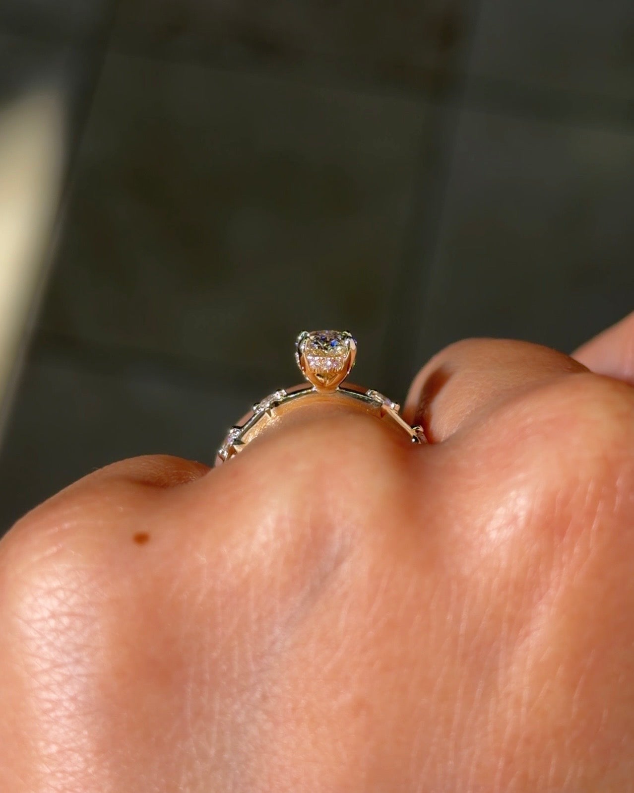 1.03ct E - VS1 Oval Lab Diamond Daisy - PBD Engagement Rings