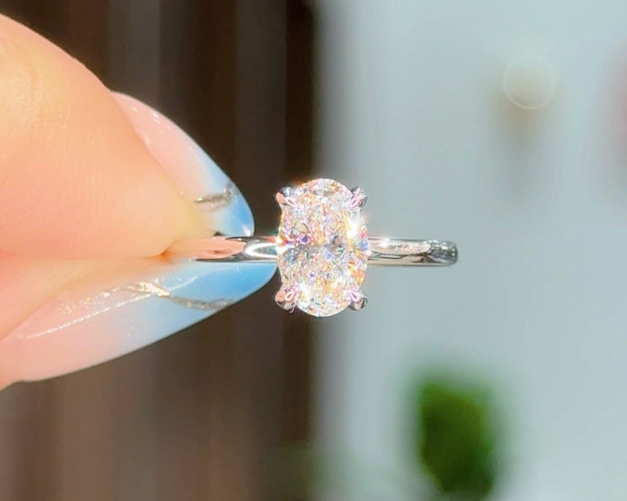 1.04ct D-VS1 Oval Lab Diamond Kayla Engagement Rings Princess Bride Diamonds 